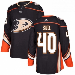 Mens Adidas Anaheim Ducks 40 Jared Boll Premier Black Home NHL Jersey 