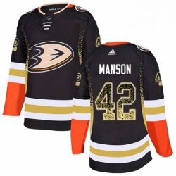 Mens Adidas Anaheim Ducks 42 Josh Manson Authentic Black Drift Fashion NHL Jersey 