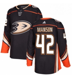 Mens Adidas Anaheim Ducks 42 Josh Manson Authentic Black Home NHL Jersey 