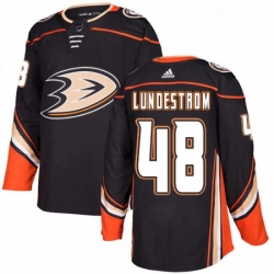 Mens Adidas Anaheim Ducks 48 Isac Lundestrom Authentic Black Home NHL Jersey 