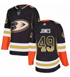 Mens Adidas Anaheim Ducks 49 Max Jones Authentic Black Drift Fashion NHL Jersey 