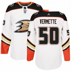 Mens Adidas Anaheim Ducks 50 Antoine Vermette Authentic White Away NHL Jersey 