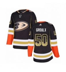 Mens Adidas Anaheim Ducks 50 Benoit Olivier Groulx Authentic Black Drift Fashion NHL Jersey 