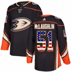 Mens Adidas Anaheim Ducks 51 Blake McLaughlin Authentic Black USA Flag Fashion NHL Jersey 