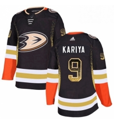 Mens Adidas Anaheim Ducks 9 Paul Kariya Authentic Black Drift Fashion NHL Jersey 