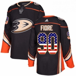 Mens Adidas Anaheim Ducks 90 Giovanni Fiore Authentic Black USA Flag Fashion NHL Jersey 
