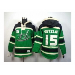NHL Jerseys Anaheim Ducks #15 Getzlaf green[pullover hooded sweatshirt patch C]