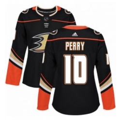 Womens Adidas Anaheim Ducks 10 Corey Perry Authentic Black Home NHL Jersey 