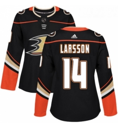 Womens Adidas Anaheim Ducks 14 Jacob Larsson Authentic Black Home NHL Jersey 