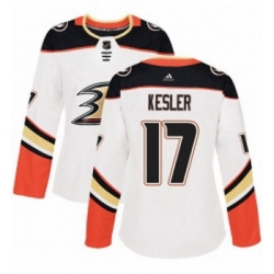 Womens Adidas Anaheim Ducks 17 Ryan Kesler Authentic White Away NHL Jersey 