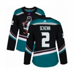 Womens Adidas Anaheim Ducks 2 Luke Schenn Premier Black Teal Alternate NHL Jersey 