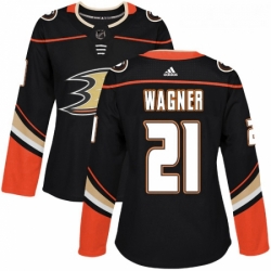 Womens Adidas Anaheim Ducks 21 Chris Wagner Authentic Black Home NHL Jersey 