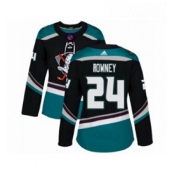 Womens Adidas Anaheim Ducks 24 Carter Rowney Premier Black Teal Alternate NHL Jersey 