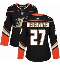Womens Adidas Anaheim Ducks 27 Scott Niedermayer Premier Black Home NHL Jersey 