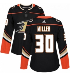 Womens Adidas Anaheim Ducks 30 Ryan Miller Premier Black Home NHL Jersey 