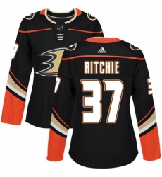 Womens Adidas Anaheim Ducks 37 Nick Ritchie Authentic Black Home NHL Jersey 