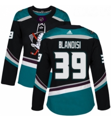 Womens Adidas Anaheim Ducks 39 Joseph Blandisi Authentic Black Teal Third NHL Jersey 