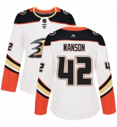 Womens Adidas Anaheim Ducks 42 Josh Manson Authentic White Away NHL Jersey 