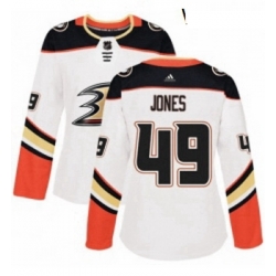 Womens Adidas Anaheim Ducks 49 Max Jones Authentic White Away NHL Jersey 