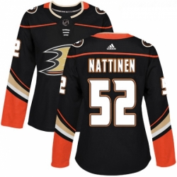 Womens Adidas Anaheim Ducks 52 Julius Nattinen Authentic Black Home NHL Jersey 