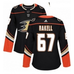 Womens Adidas Anaheim Ducks 67 Rickard Rakell Premier Black Home NHL Jersey 