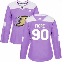 Womens Adidas Anaheim Ducks 90 Giovanni Fiore Authentic Purple Fights Cancer Practice NHL Jersey 