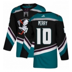Youth Adidas Anaheim Ducks 10 Corey Perry Authentic Black Teal Third NHL Jersey 