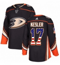 Youth Adidas Anaheim Ducks 17 Ryan Kesler Authentic Black USA Flag Fashion NHL Jersey 