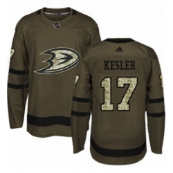 Youth Adidas Anaheim Ducks 17 Ryan Kesler Authentic Green Salute to Service NHL Jersey 