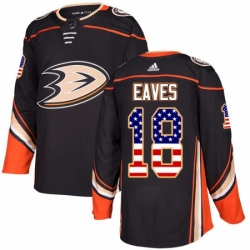 Youth Adidas Anaheim Ducks 18 Patrick Eaves Authentic Black USA Flag Fashion NHL Jersey 
