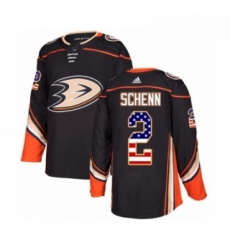 Youth Adidas Anaheim Ducks 2 Luke Schenn Authentic Black USA Flag Fashion NHL Jersey 