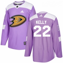 Youth Adidas Anaheim Ducks 22 Chris Kelly Authentic Purple Fights Cancer Practice NHL Jerse