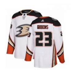Youth Adidas Anaheim Ducks 23 Brian Gibbons Authentic White Away NHL Jersey 