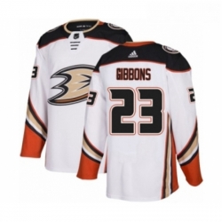 Youth Adidas Anaheim Ducks 23 Brian Gibbons Authentic White Away NHL Jersey 