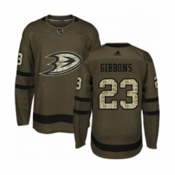 Youth Adidas Anaheim Ducks 23 Brian Gibbons Premier Green Salute to Service NHL Jersey 