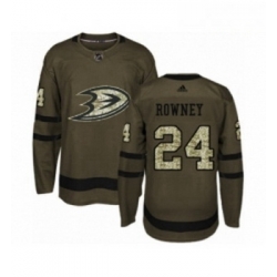 Youth Adidas Anaheim Ducks 24 Carter Rowney Premier Green Salute to Service NHL Jersey 