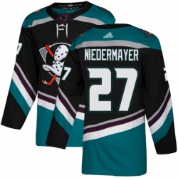 Youth Adidas Anaheim Ducks 27 Scott Niedermayer Authentic Black Teal Third NHL Jersey 