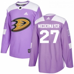 Youth Adidas Anaheim Ducks 27 Scott Niedermayer Authentic Purple Fights Cancer Practice NHL Jersey 