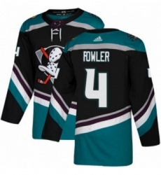 Youth Adidas Anaheim Ducks 4 Cam Fowler Authentic Black Teal Third NHL Jersey 