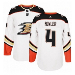 Youth Adidas Anaheim Ducks 4 Cam Fowler Authentic White Away NHL Jersey 