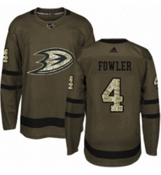 Youth Adidas Anaheim Ducks 4 Cam Fowler Premier Green Salute to Service NHL Jersey 