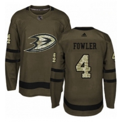 Youth Adidas Anaheim Ducks 4 Cam Fowler Premier Green Salute to Service NHL Jersey 