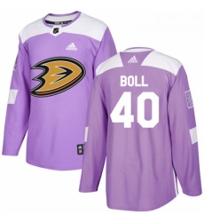 Youth Adidas Anaheim Ducks 40 Jared Boll Authentic Purple Fights Cancer Practice NHL Jersey 