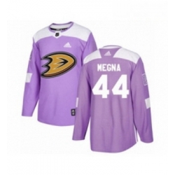 Youth Adidas Anaheim Ducks 44 Jaycob Megna Authentic Purple Fights Cancer Practice NHL Jersey 