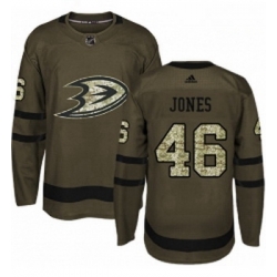 Youth Adidas Anaheim Ducks 46 Max Jones Authentic Green Salute to Service NHL Jersey 
