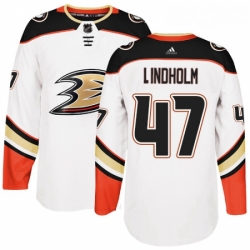 Youth Adidas Anaheim Ducks 47 Hampus Lindholm Authentic White Away NHL Jersey 