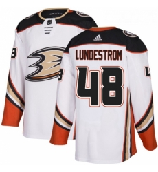 Youth Adidas Anaheim Ducks 48 Isac Lundestrom Authentic White Away NHL Jersey 