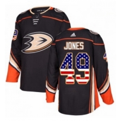 Youth Adidas Anaheim Ducks 49 Max Jones Authentic Black USA Flag Fashion NHL Jersey 
