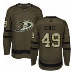 Youth Adidas Anaheim Ducks 49 Max Jones Authentic Green Salute to Service NHL Jersey 