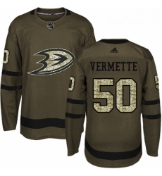 Youth Adidas Anaheim Ducks 50 Antoine Vermette Authentic Green Salute to Service NHL Jersey 